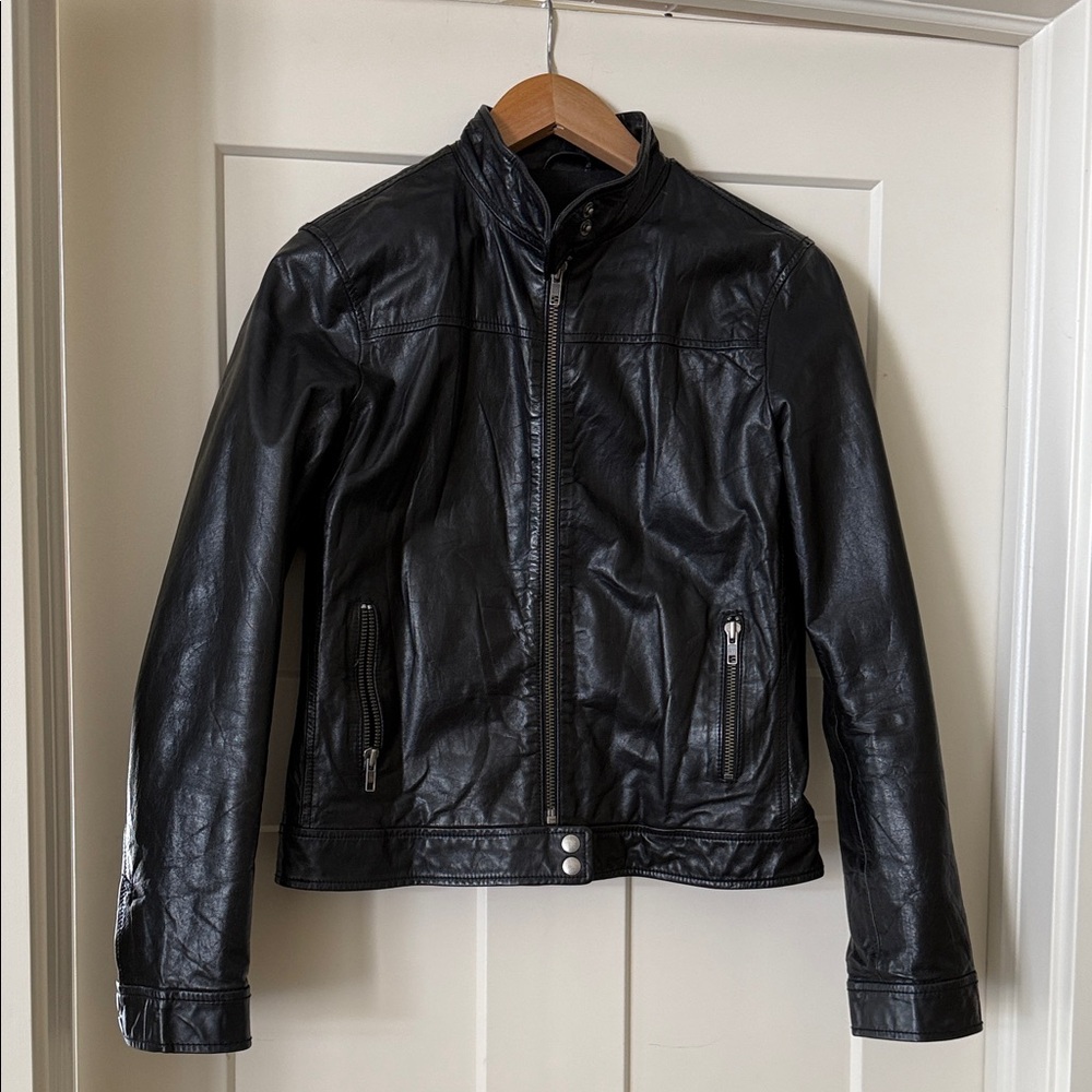 Classic Black  Leather Biker Jacket